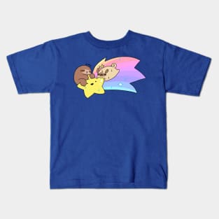 Shooting Star Sloth and Pug Kids T-Shirt